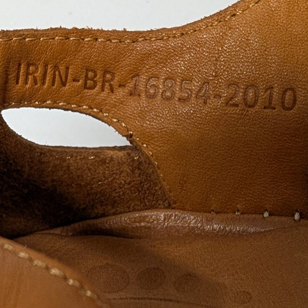 Spring Step Irin T-Strap Leather Wedge Sandals in Brown - Picture 5 of 15